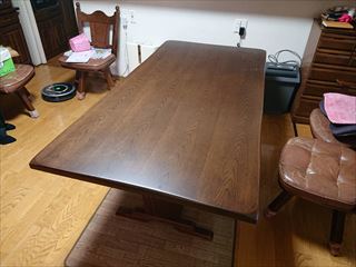 テーブル家具塗装完
